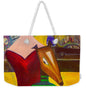 Monty Playful Abstract Figurative Dog Portrait by JR Mitchell — Weekender Tote Bag