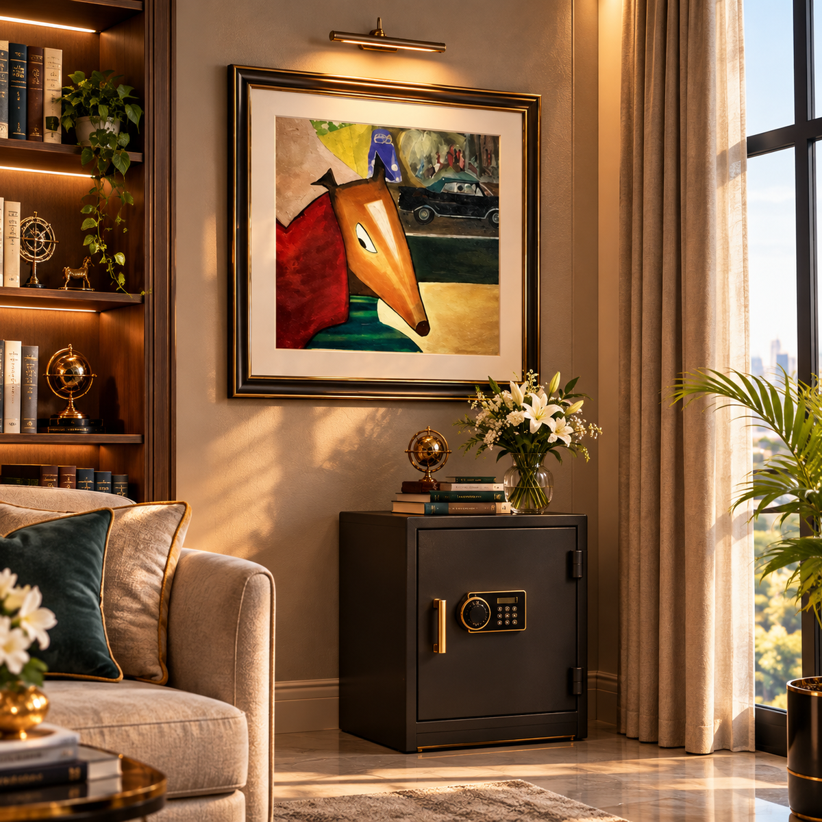 Monty Playful Abstract Figurative Dog Portrait by JR Mitchell — Framed Print