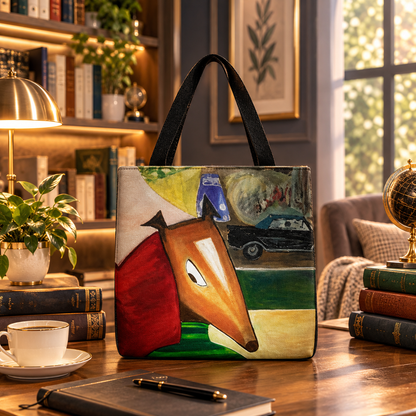 Monty Playful Abstract Figurative Dog Portrait by JR Mitchell — Tote Bag