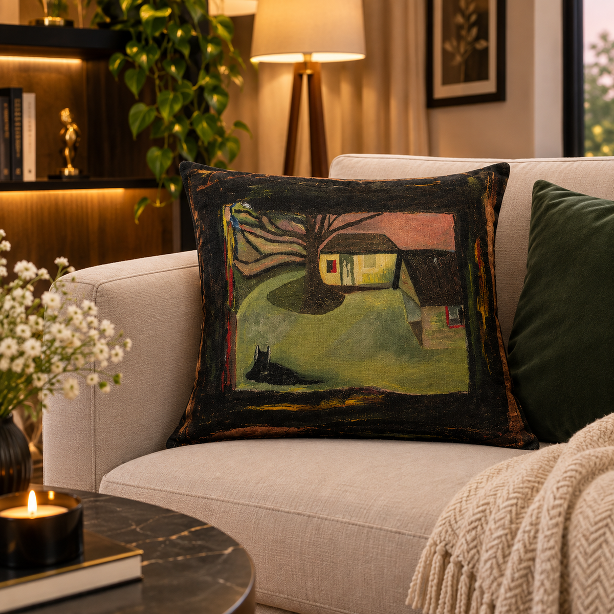 Nelsons Nostalgic Landscape by JR Mitchell — Throw Pillow
