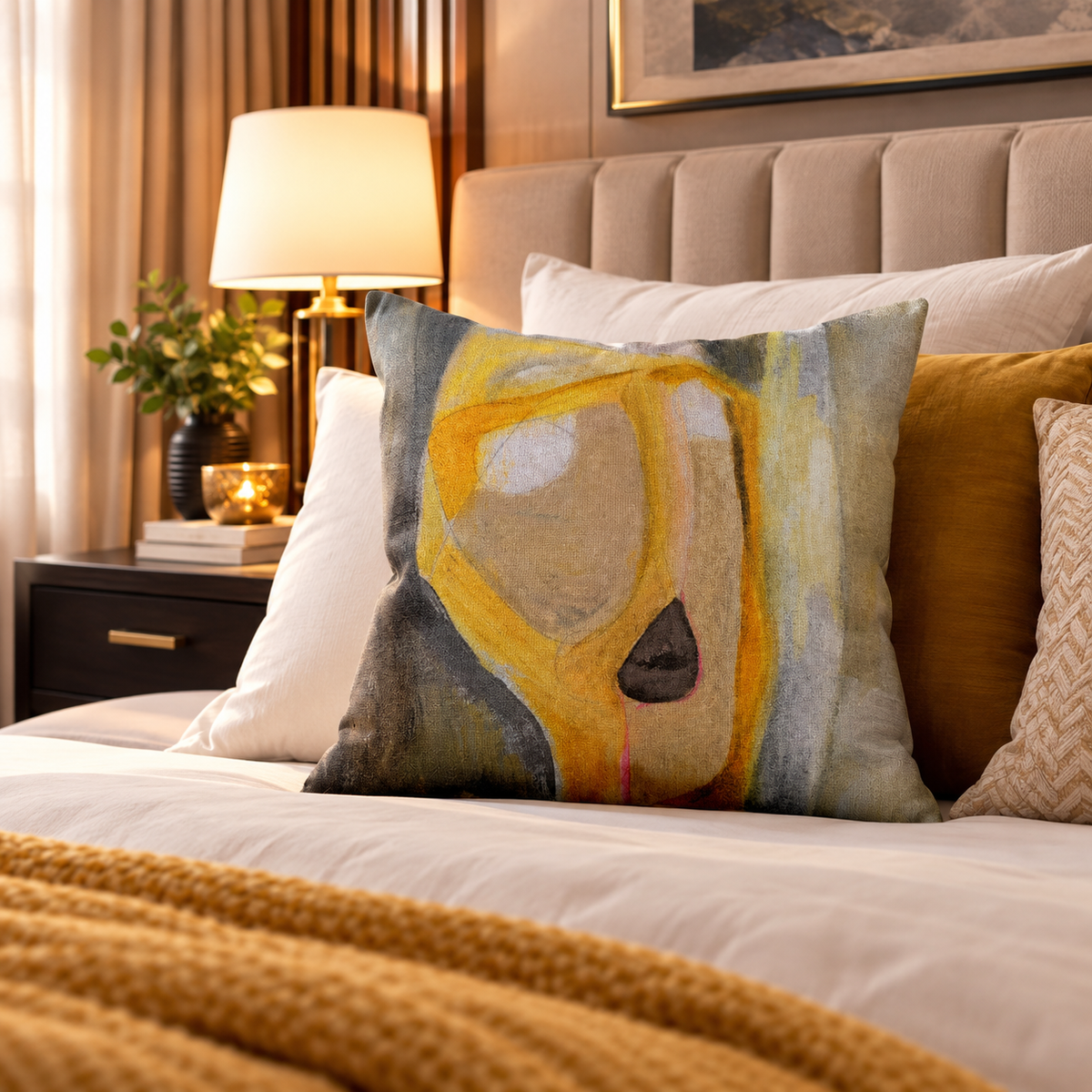 Betty Lou by JR Mitchell — Throw Pillow