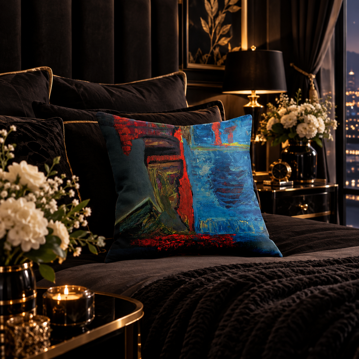 Mexican Artist Interpretive Portrait by JR Mitchell — Throw Pillow