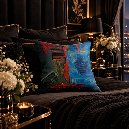 Mexican Artist Interpretive Portrait by JR Mitchell — Throw Pillow