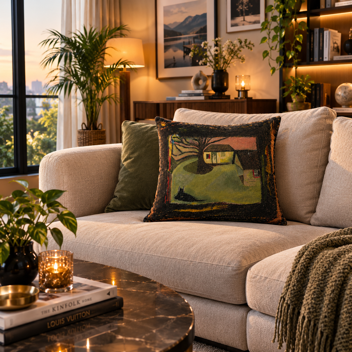 Nelsons Nostalgic Landscape by JR Mitchell — Throw Pillow